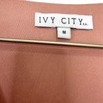 Ivy City Co Blush Pink Satin Leopard Print Wrap Midi Dress Size Medium Photo 3