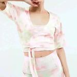 Fabletics  Laila Wrap, cropped floral pink, white green, peach Top Size M new Photo 2