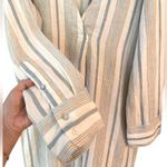 Faherty | Beach Days Rialto Tunic Striped Linen Dress Luciano Stripe Size Large Blue Photo 3