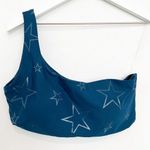 Wildfox Sloane One Shoulder Star Print Athletic Workout Gym Sports Bra Top Large Photo 2