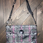 Coach ‎ Purse Poppy Plaid Berry Pink Purple Black Glittery Photo 0
