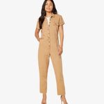 Outerknown  S.E.A. Tan Sand Cotton Linen Jumpsuit Short Sleeve Medium Photo 10