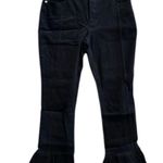 EXPRESS Black Size 2 High Rise Stretchy Ruffle Hem Jeans 23 Inch Inseam Photo 0