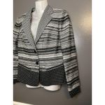 Worth New York Blazer Jacket Womens 8 Black White Tweed Two Button Lined Photo 2