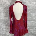 Free People  Red and Purple Floral Aries Mini Dress Photo 5
