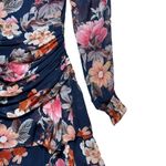 Nicholas Navy Blue Floral Pin Tuck Silk Mini Dress | U.S. Woman’s Size 2 Photo 7