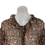 Mango MNG Women's Multicolor Ruffle Long Sleeve Button Down Sheer Blouse Top 4 Photo 1