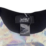 Just Polly Women's Small Silver Holographic High Neck Sleeveless Bodysuit Photo 1