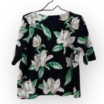 Anthropologie  Postmark Black Floral Kobus Magnolia Zipper Top Women’s Size XL Photo 2