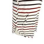 Market & Spruce Striped Hooded Long Sleeve Top Ivory Red Brown Size Medium NWT Photo 5