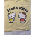 Hello Kitty  Yellow Cropped T-Shirt Women's 3XL Graphic Print Short Sleeve Cute Photo 1