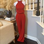 Flynn Skye Revolve Ava Red Halter Wide Leg Jumpsuit Size XS Photo 2