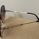 Large ROUND Frame Oversized Sunglasses Embellished with Glitter Trim Photo 7