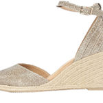 White Mountain  Cisco Espadrille wedge Sandal size 9 very sparkly gold new Photo 0