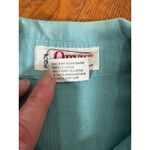 Orvis Vintage Short Sleeve Linen Cotton Blend Button Front Shirt Teal Blue Sz 6 Photo 4