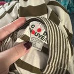 Vintage Code Nouveau Mock Neck Stripe Long Sleeve Crop Top Size Small Green Photo 2