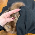 Vintage 1950s 1960s Lilli Diamond Black Wool Swing Coat Real Mink Fur Collar Size L Photo 8