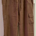 Cabela's Cabela’s Women’s Linen Blend Cargo Pants Balsamic Brown Color Size 14 NWT Photo 0