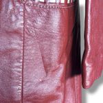 Vintage 70s Burgundy Leather Longline Trench Coat White Whipstitch Western Ranch Red Photo 3