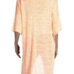 Free People Sweater Melange Oversized Sweater Tunic Linen Blend Orange Sz XS EUC Photo 2