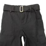 Vince NWT  Belted Linen Pant in Black Stretch Tapered Utility Trouser S Photo 6