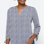 Monday Fun Tie Sleeve Blouse Sz L Photo 0