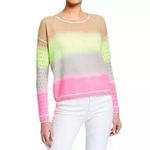 Lisa Todd Ombre Gradient Perforated Sleeve Crop Sweater Medium Neon Pink Photo 1