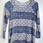 Love Delirious Maternity‎ Shirt Womens Long Sleeve Size Small Blue Photo 0