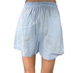 Saks 5th Avenue Saks Fifth Avenue Blue Linen High Waist Elastic Waist Pockets Sweat Shorts Sz M Photo 2
