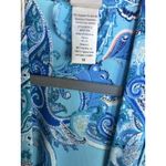 In Bloom By Jonquil Short Robe Womens Size 1X Aqua Blue Paisley Belted Photo 4