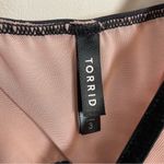 Torrid Pink & Black Floral Applique Mesh Babydoll Photo 4