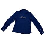 Lingua Franca Navy Blue Women's Shirt S Collared Button Photo 3