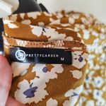 Dress Garden One Shoulder Carmel Brown Floral Tiered Maxi Dress White Size M Photo 1