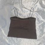 basic gray cropped tank with elastic straps Photo 2