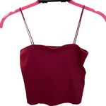 American Eagle Red Burgundy Ribbed Cropped Cami Tank size Small Photo 0