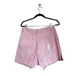ZARA NWT Pink High Rise Straight Fit Split Hem Cutoff Denim Shorts SZ-8 Photo 8