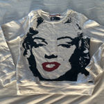 RARE Andy Warhol x Pepe Jeans London Marilyn Monroe Graphic Long sleeve Pop Art‎ White Photo 0
