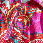 MSK Vibrant Multicolor Printed Collared Short Sleeve Midi Dress Size Large Pink Photo 3