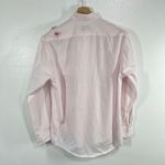 Las Olas  Pink Striped Button Down Shirt M Embroidered Butterfly Blouse‎ Kawaii Photo 3
