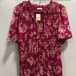 Maurice's  Burgundy Floral Blouse Photo 0