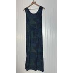 Vintage 90s Style Studio Maxi Dress Abstract Print Sleeveless Rayon USA Sz M Blue Size M Photo 2