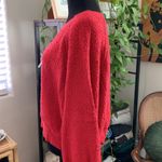 Free People  Found My Friend Red Boucle Popcorn Knit Pullover Sweater Photo 1