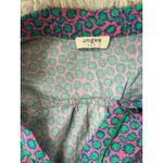 Umgee  USA Pink Green Floral A Lined‎ Tiered Mini Dress Flutter Sleeve Small Photo 3