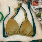 Vitamin A  Gold and Teal Bikini Top Photo 1