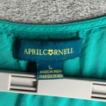 April Cornell Dress L Green Aqua Tie Dye Striped Ruffle Maxi Resort Beach Boho Size L Photo 4