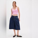 Free People  Lace Corsette Style Tank Top Pink Sugar Crop Casual Cropped Buttons Photo 2