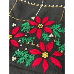 White Stag Vintage 1990 Christmas Cardigan Womens L Poinsettia Embroidered Photo 2