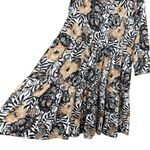 Lilly Pulitzer  Geanna Dress Sz L Floral Tiger Swing 3/4 Sleeve Tiered Jersey Photo 3