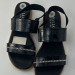 Italian Shoemakers  Black Croc-Embossed Sandals Photo 0