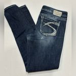 Silver Jeans Women’s Silver Aiko Skinny Dark Blue Denim Jeans, Wide Stitching, Size 29 Photo 1